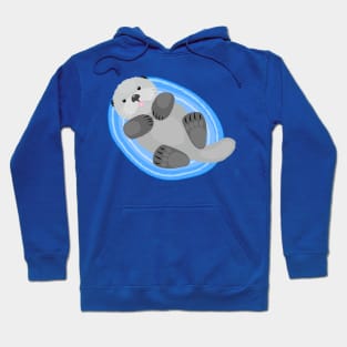 Cute sea otter cartoon illustration Hoodie